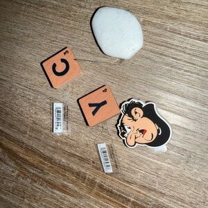Scrabble Tile Earrings with Cartoon Face croc Charms
